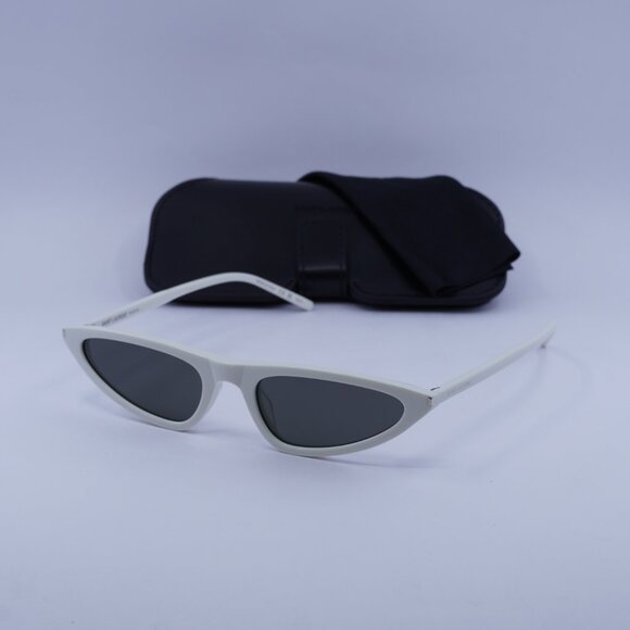 Saint Laurent SL703 003 Sunglasses Ivory Cat Eye Frame, Grey Lenses - Picture 10 of 10